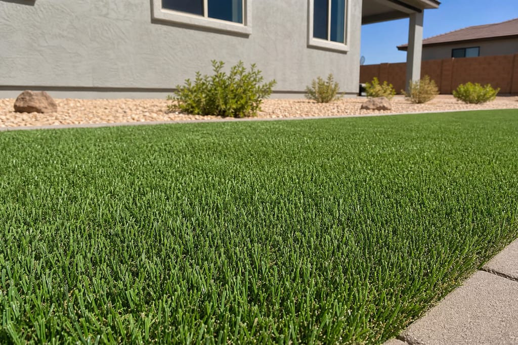 Heat-resistant turf fibers photo