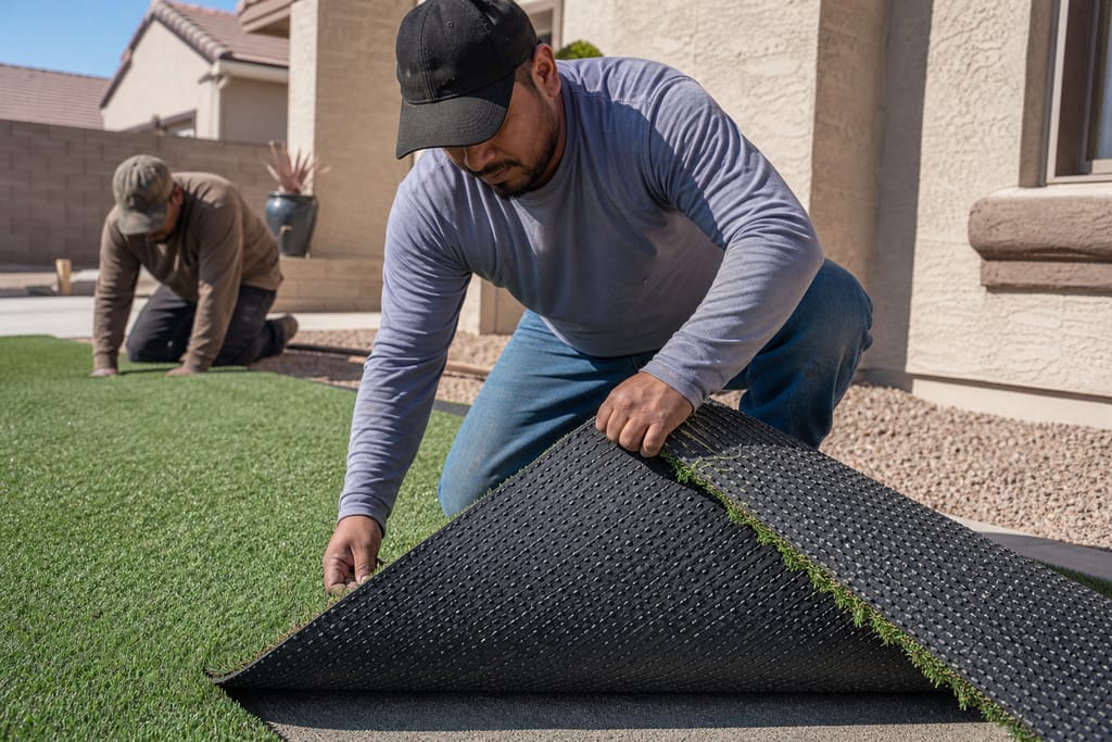 Sun-stable turf backing photo