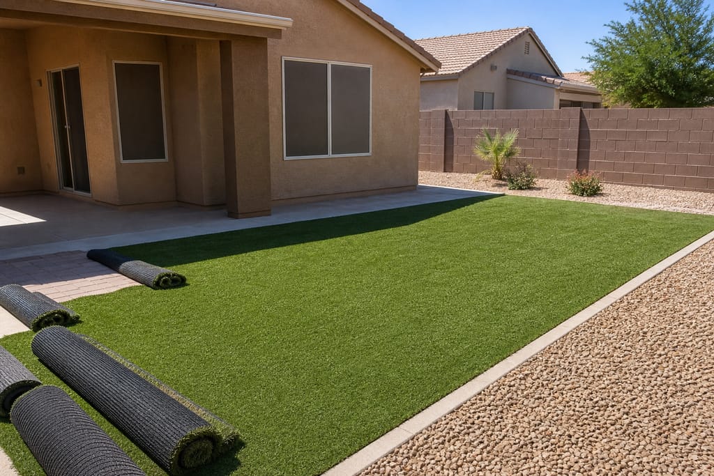 Turf conversion installation photo