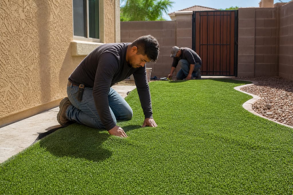 Pet turf installation photo