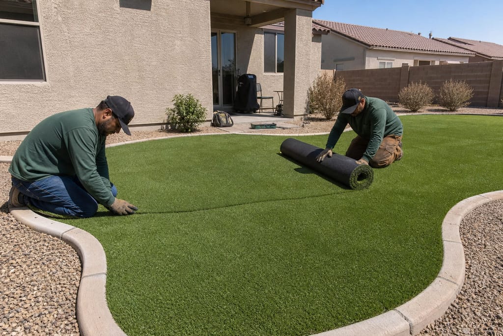 Green turf installation photo