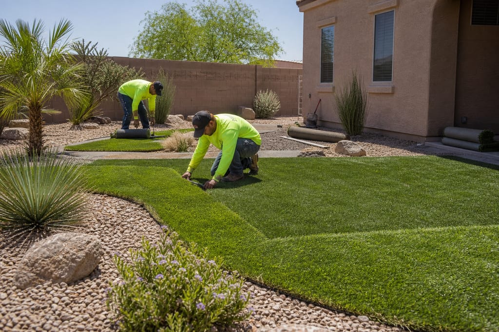 Turf section installation photo